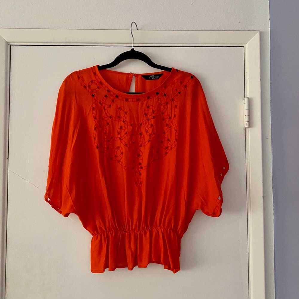 NWOT Jane Norman orange top